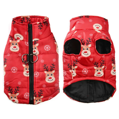 Christmas Pet Costume for Small Medium Dogs New Year Party Dog Coat with D-Ring Deer Print Pets Outfits Bulldog Yorkshire Jacket