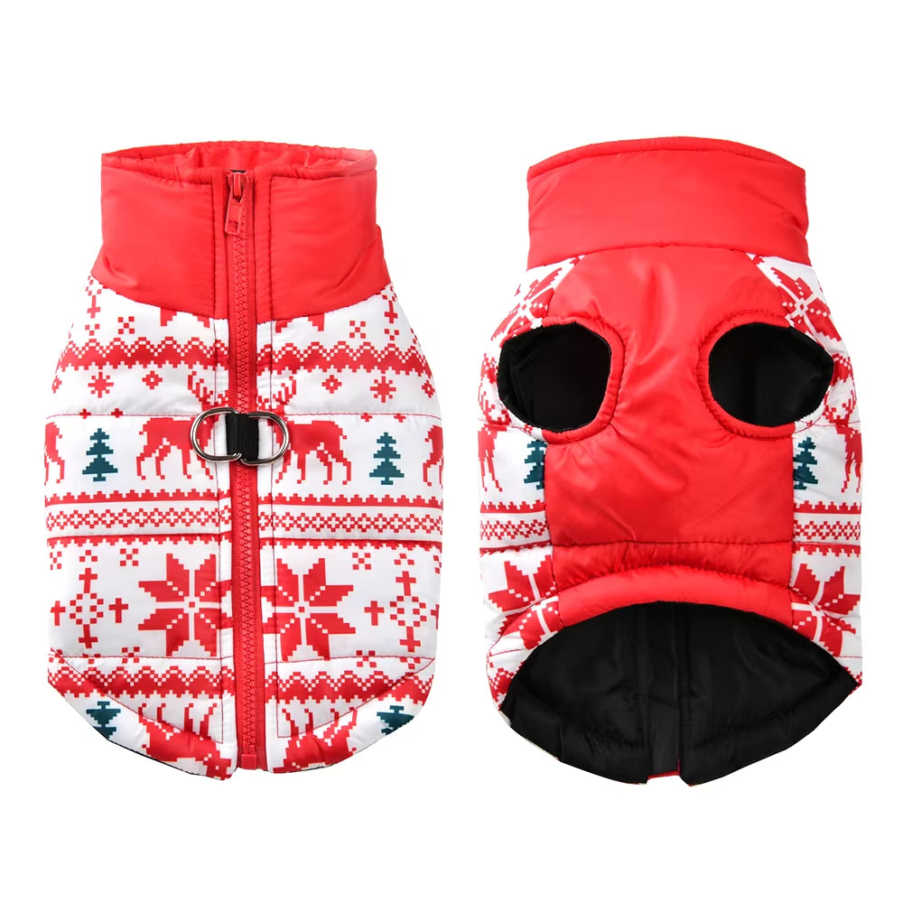 Christmas Pet Costume for Small Medium Dogs New Year Party Dog Coat with D-Ring Deer Print Pets Outfits Bulldog Yorkshire Jacket